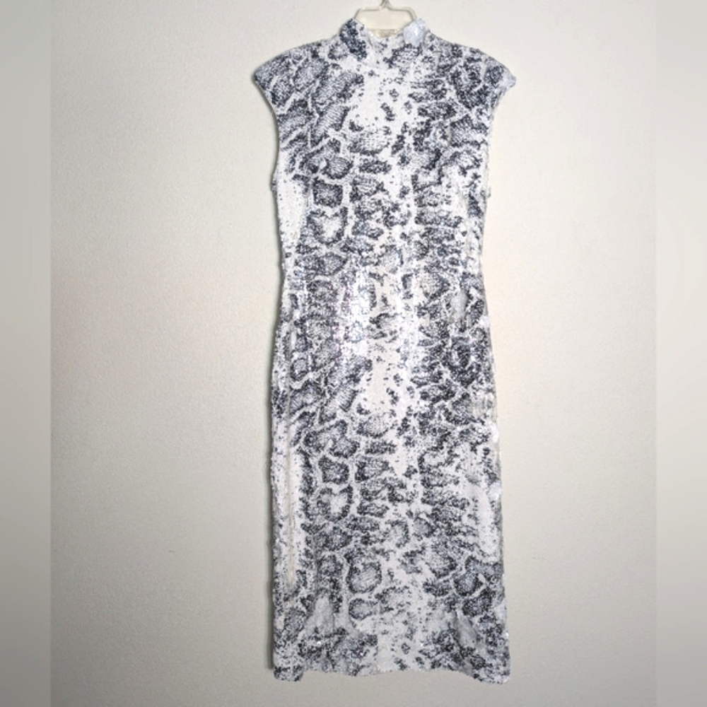 Black Halo Eve Laurel‎ Berman Womens Dress White Sequin Sleeveless Cocktail Sz 6